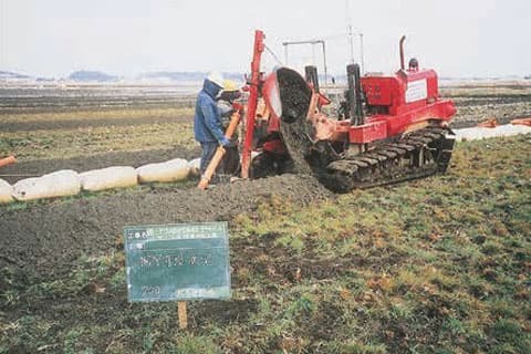 平成2年頃　外国人労働者が作業に従事（稲敷市押砂にて）